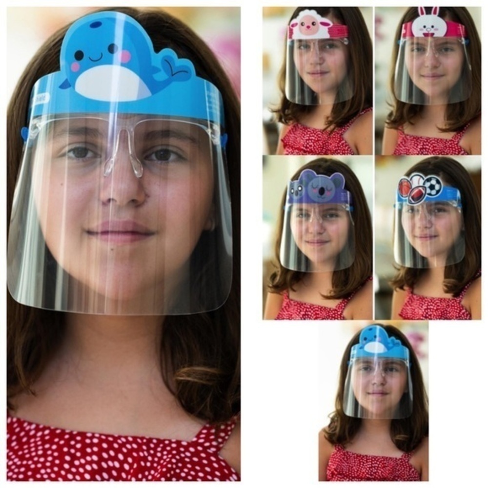 🆕2️⃣ea.Clear face shield for kids w/glasses